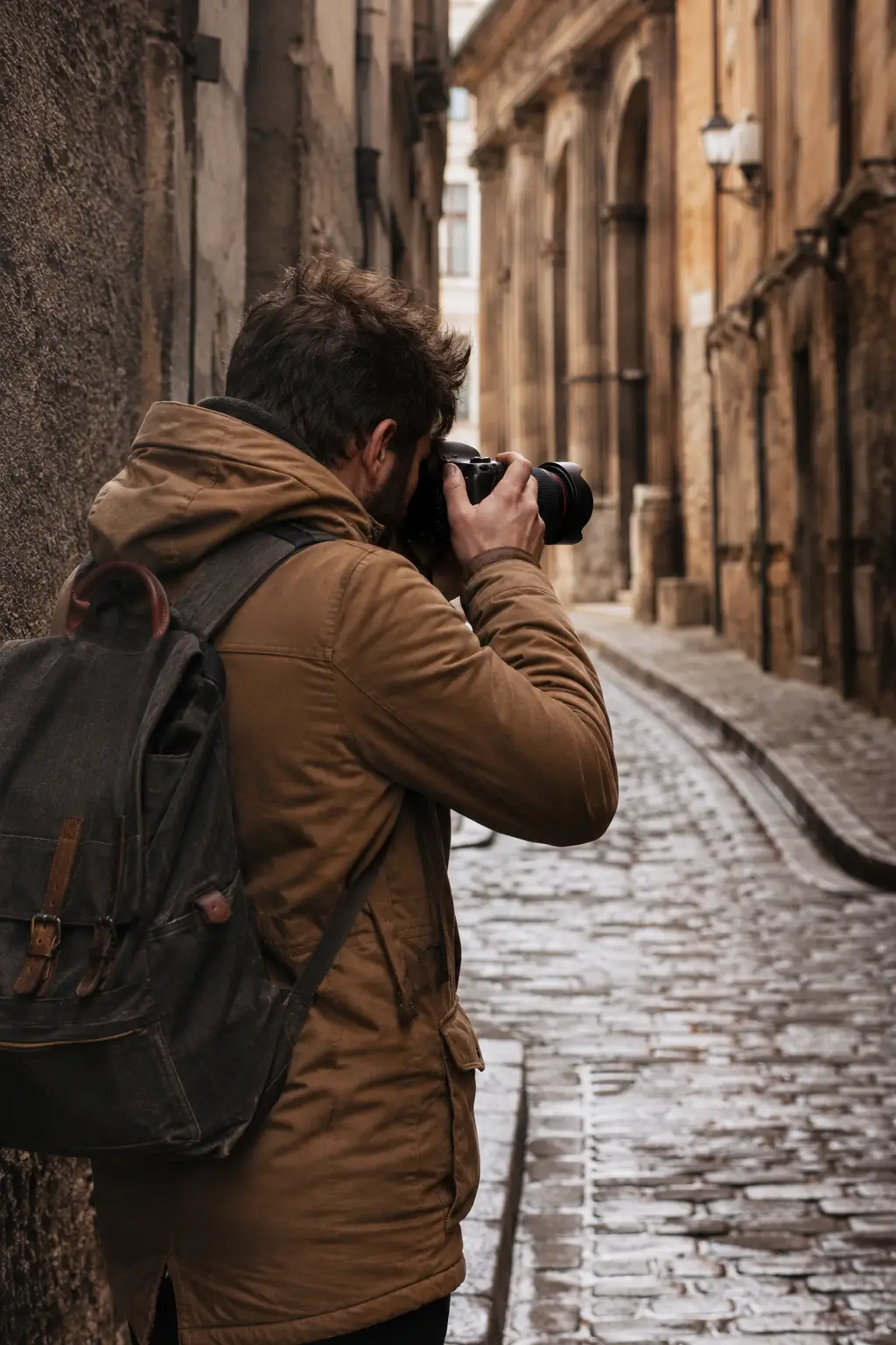 Fotógrafo profesional trabajando durante una sesión fotográfica